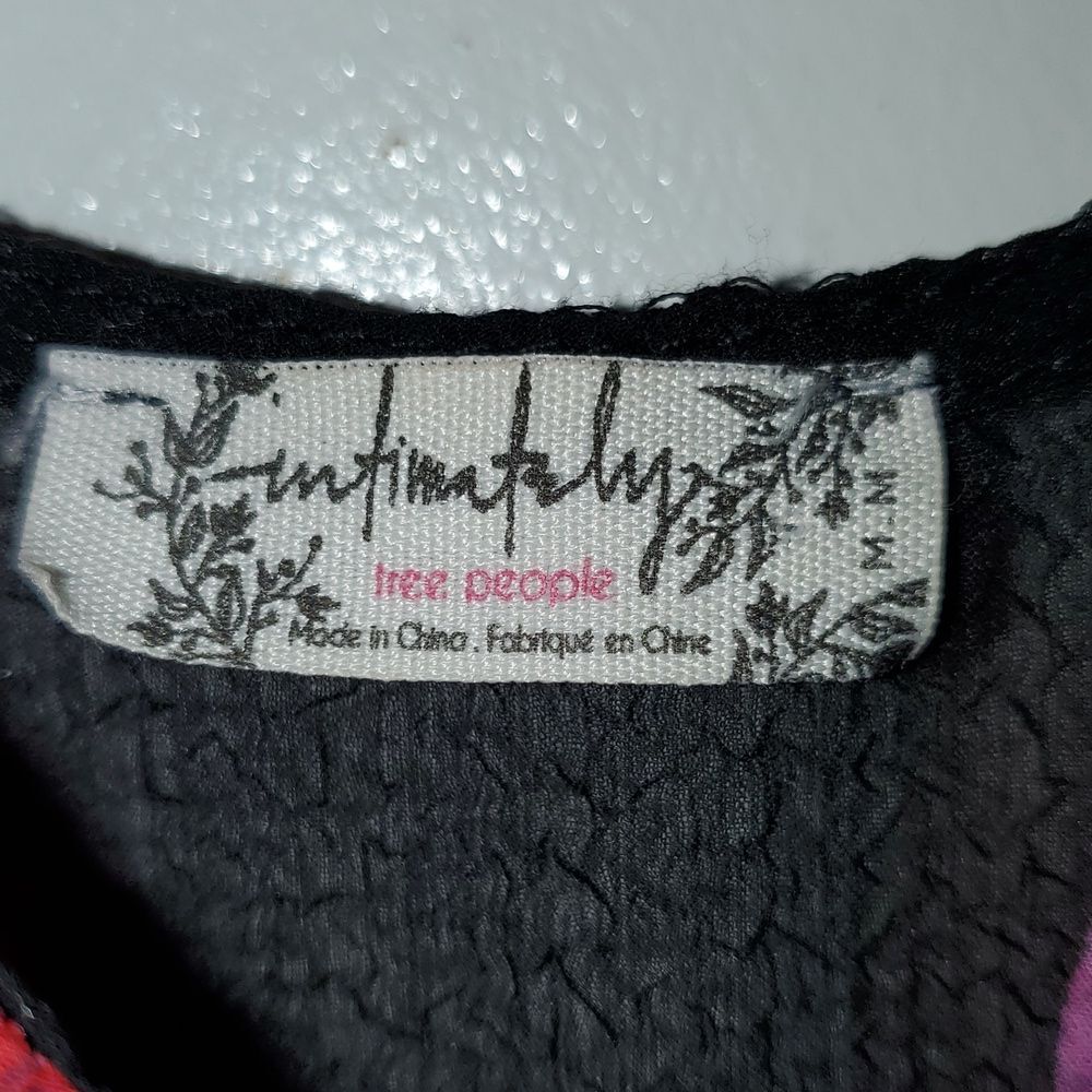 FREE PEOPLE INTAMATELY SYMPHONY Dark Garden Smock Dress Sz M Pink Black NWOT - Picture 10 of 10